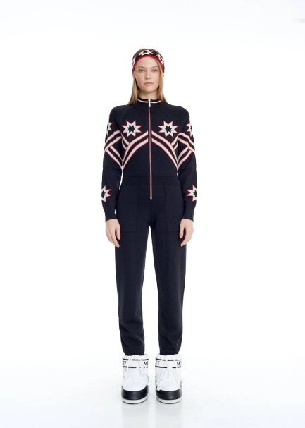 STAR PATTERNED MERINO WOOL HEAD BAND BLACK - 2