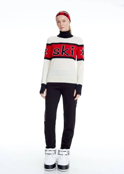 STAR PATTERNED MERINO WOOL HEAD BAND RED - 5