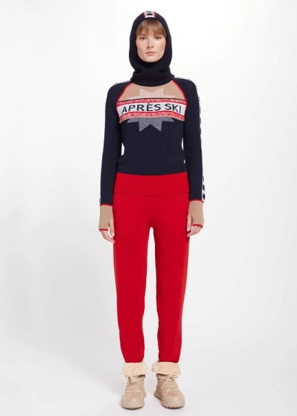 Star Patterned Navy Extrafine Merino Wool Balaclava - 5