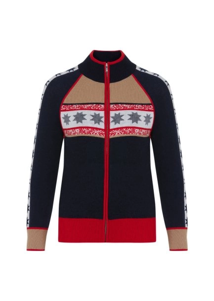 Star Patterned Turtle Neck Extrafine Merino Knit Cardigan - 8