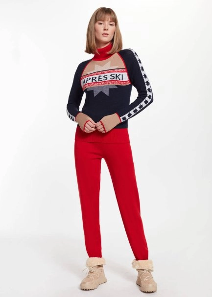 Star Patterned Turtle Neck Extrafine Merino Knit Sweater - 2