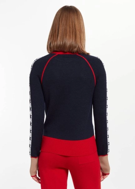 Star Patterned Turtle Neck Extrafine Merino Knit Sweater - 3