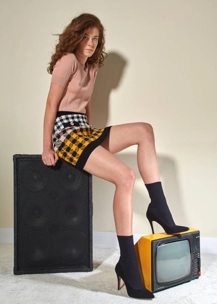 Stiletto Görünümlü Siyah Triko Bootie - 2