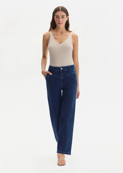 Straıght Leg Denim Pantolon Mavi - 2