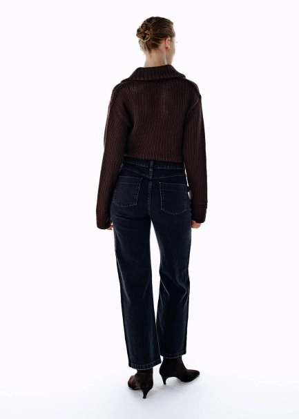 STRAIGHT LEG DENIM PANTS CHARCOAL - 5