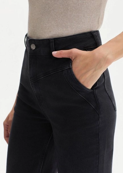 STRAIGHT LEG DENIM PANTS CHARCOAL - 3