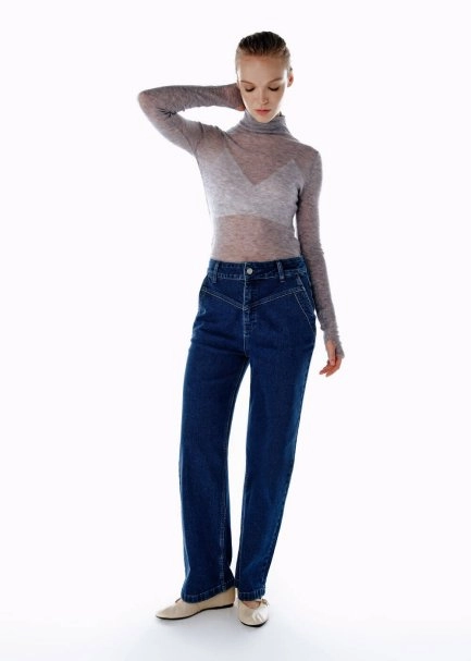 STRAIGHT LEG DENIM PANTS MIDBLUE - 2