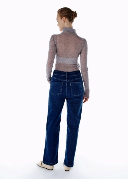 STRAIGHT LEG DENIM PANTS MIDBLUE - 4