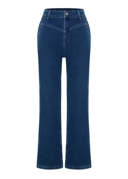 STRAIGHT LEG DENIM PANTS MIDBLUE - 6