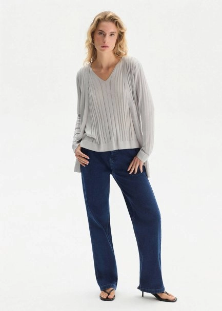 STRAIGHT LEG DENIM PANTS MIDBLUE - 1