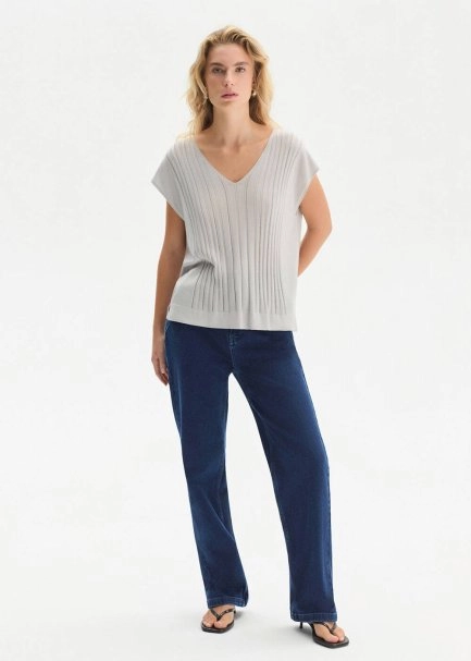 STRAIGHT LEG DENIM PANTS MIDBLUE - 2