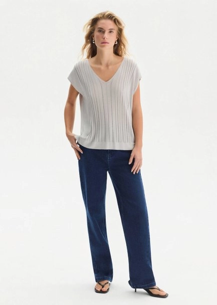STRAIGHT LEG DENIM PANTS MIDBLUE - 4