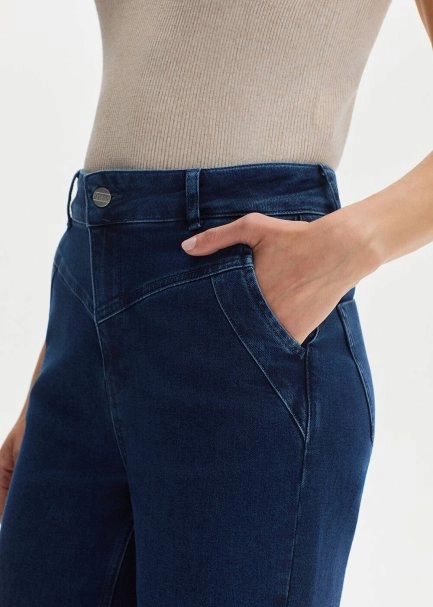 STRAIGHT LEG DENIM PANTS MIDBLUE - 3