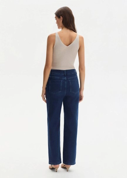 STRAIGHT LEG DENIM PANTS MIDBLUE - 5