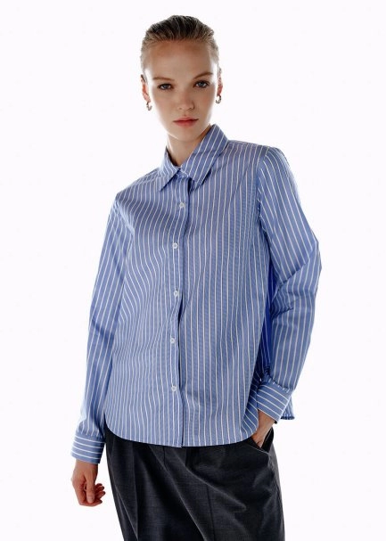 STRIPE BLUE REGULAR FIT SHIRT - 1