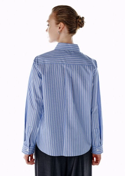 STRIPE BLUE REGULAR FIT SHIRT - 5