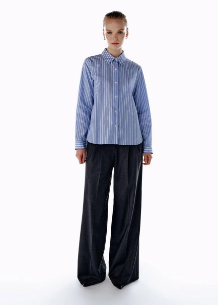 STRIPE BLUE REGULAR FIT SHIRT - 2