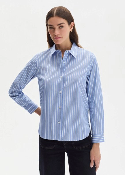 STRIPE BLUE REGULAR FIT SHIRT - 1