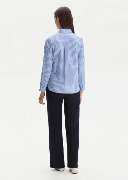 STRIPE BLUE REGULAR FIT SHIRT - 5