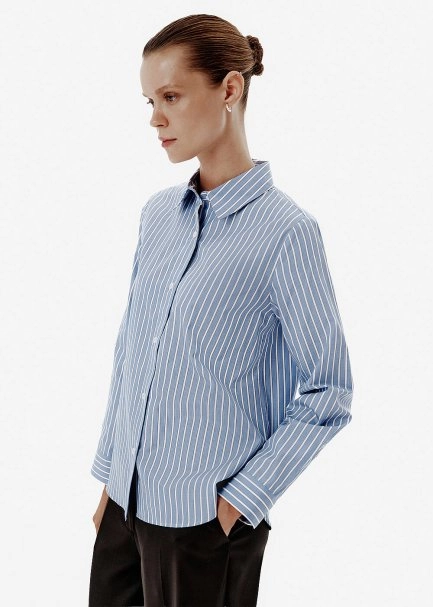 STRIPE BLUE REGULAR FIT SHIRT - 3