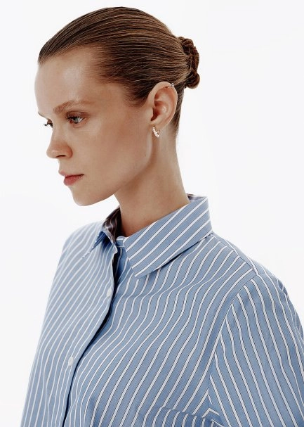 STRIPE BLUE REGULAR FIT SHIRT - 4