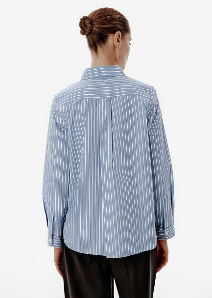 STRIPE BLUE REGULAR FIT SHIRT - 5
