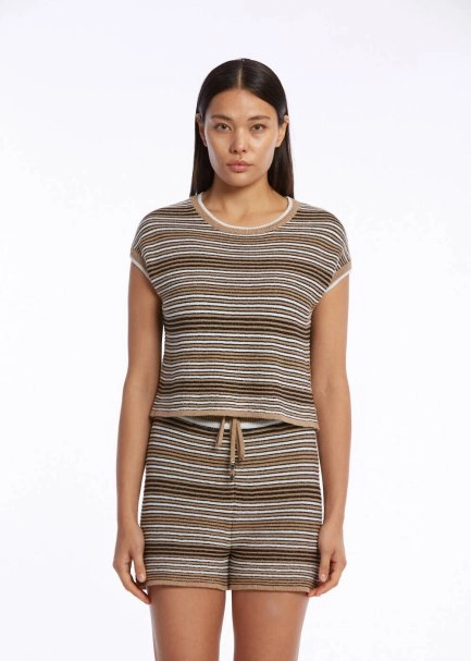 STRIPE PATTERNED DESERT KNIT TOP - 1