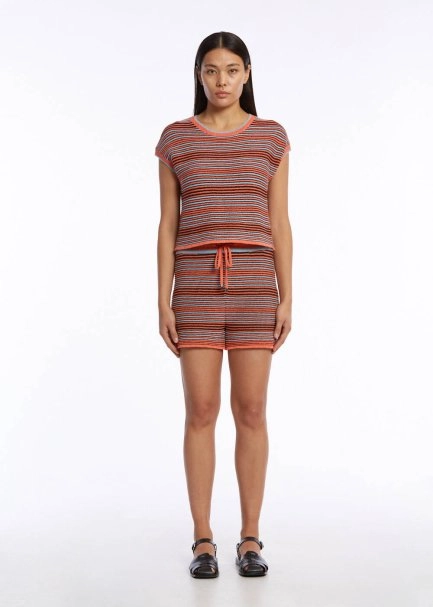 STRIPE PATTERNED SUNSET KNIT SHORTS - 2