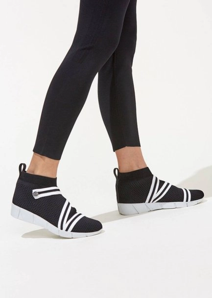 STRIPED BLACK KNIT SNEAKERS - 3