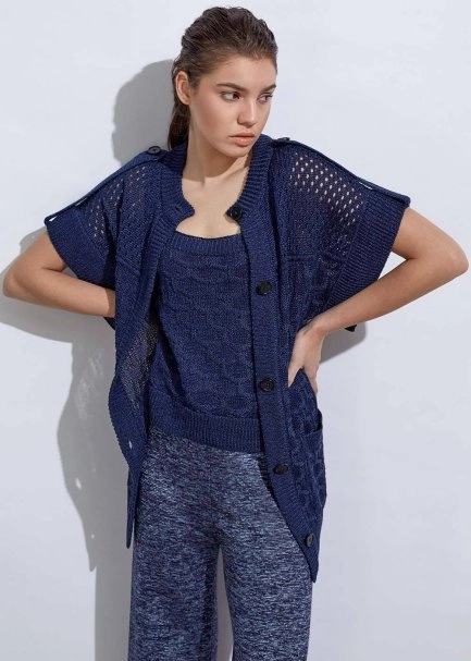 Structured Linen Ocean Knıt Cardıgan - 5