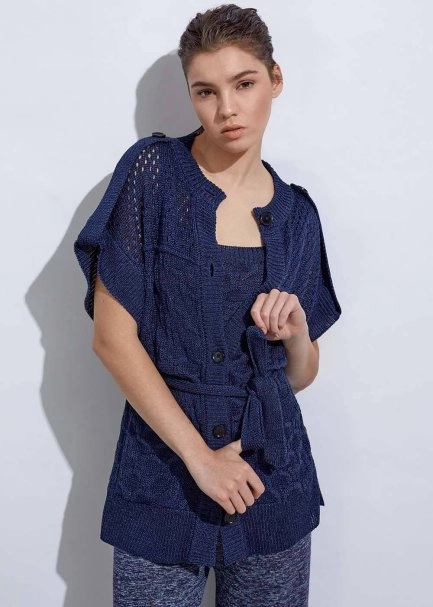 Structured Linen Ocean Knıt Cardıgan - 6