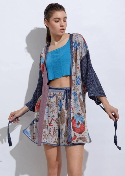 Summer Patterned Knit Kimono - 3