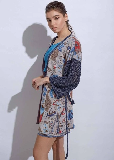 Summer Patterned Knit Kimono - 4