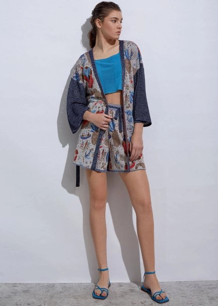 Summer Patterned Knit Kimono - 5