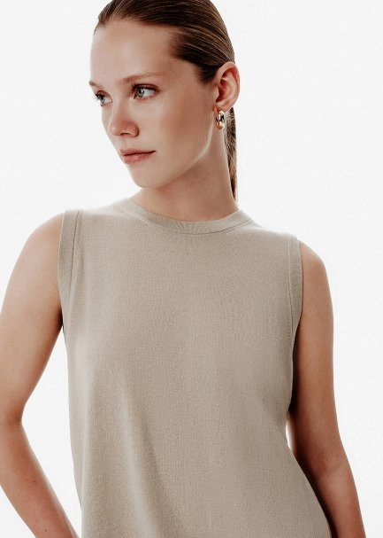 Superfine Knit Beige Top - 3