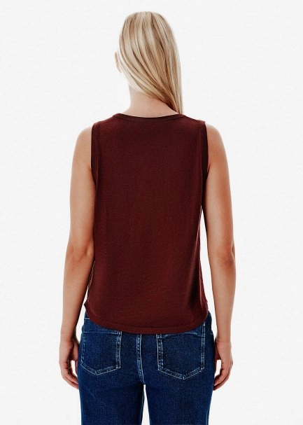 Süperfine Knit Merlot Top - 5