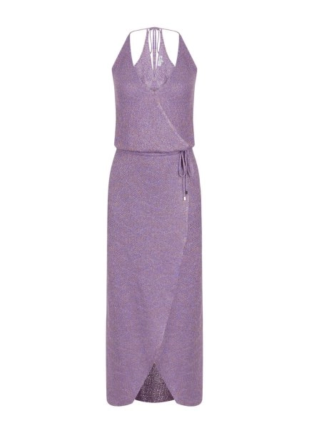 Tie Back Lavander Knit Dress - 8