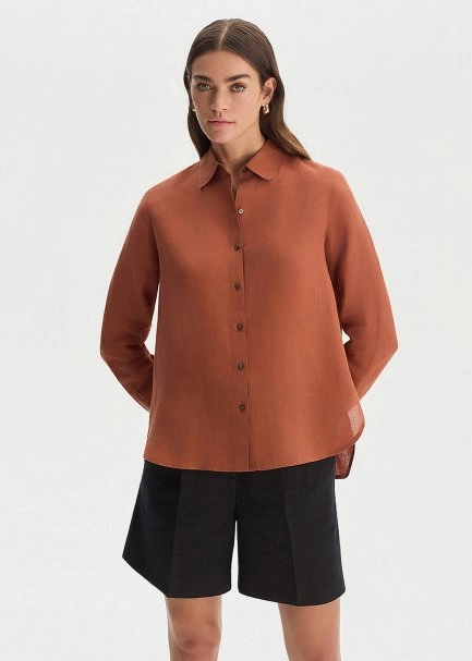 TILE REGULAR FIT LINEN SHIRT - 4
