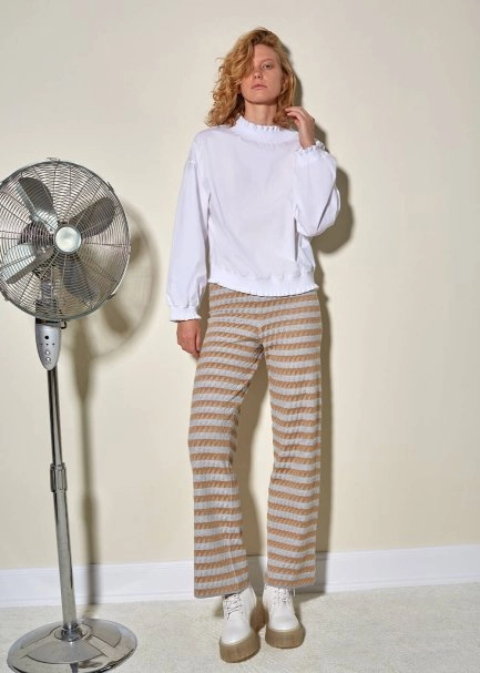 Triko Detaylı Beyaz Saf Pamuk Non Iron Gömlek - 2