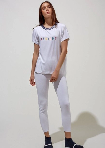 Triko Yaka Pamuk Beyaz T-Shirt - 2