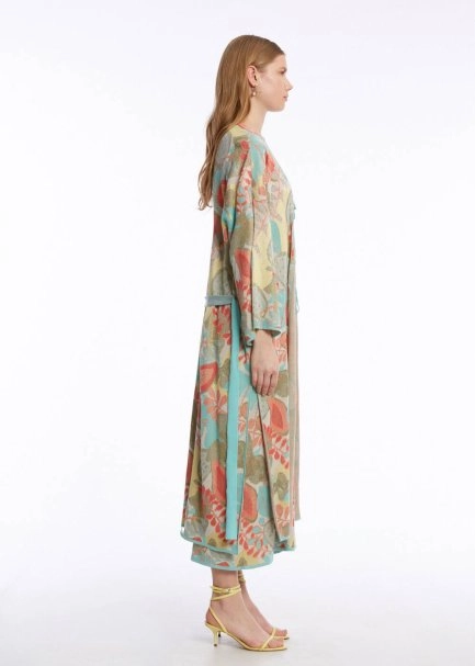 TROPICAL PATTERN KNIT CAFTAN - 2