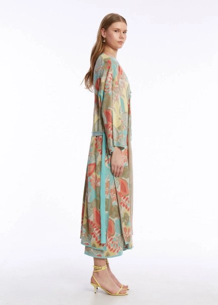 TROPICAL PATTERN KNIT CAFTAN - 4