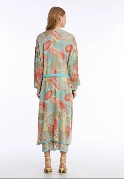 TROPICAL PATTERN KNIT CAFTAN - 5