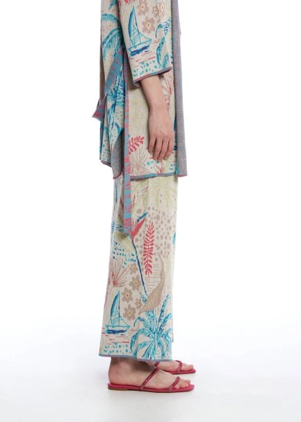 TROPICAL PATTERN KNIT PANTS - 4