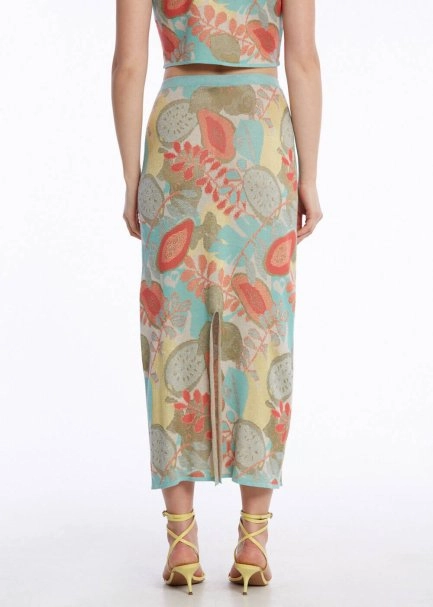 TROPICAL PATTERN KNIT SKIRT - 4