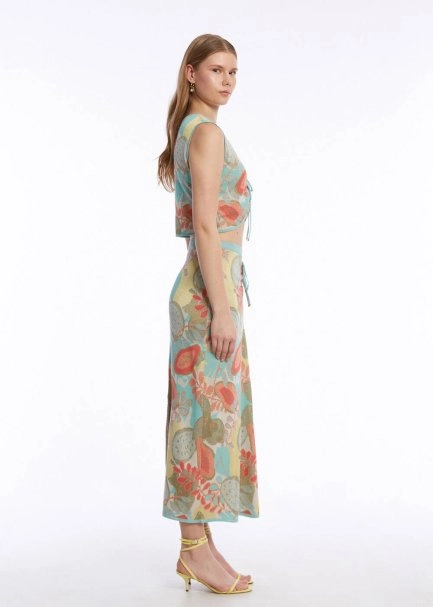 TROPICAL PATTERN KNIT SKIRT - 5