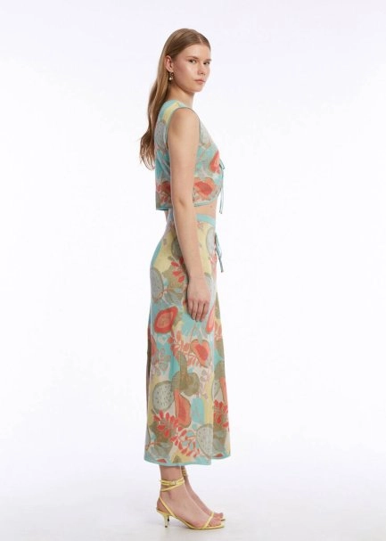 TROPICAL PATTERN KNIT TOP - 4