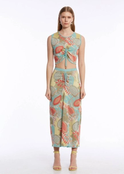 TROPICAL PATTERN KNIT TOP - 2