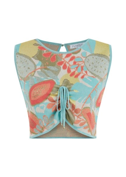 TROPICAL PATTERN KNIT TOP - 6