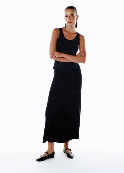 ULTRAFINE MERINO WOOL BLEND KNIT TOP BLACK - 3